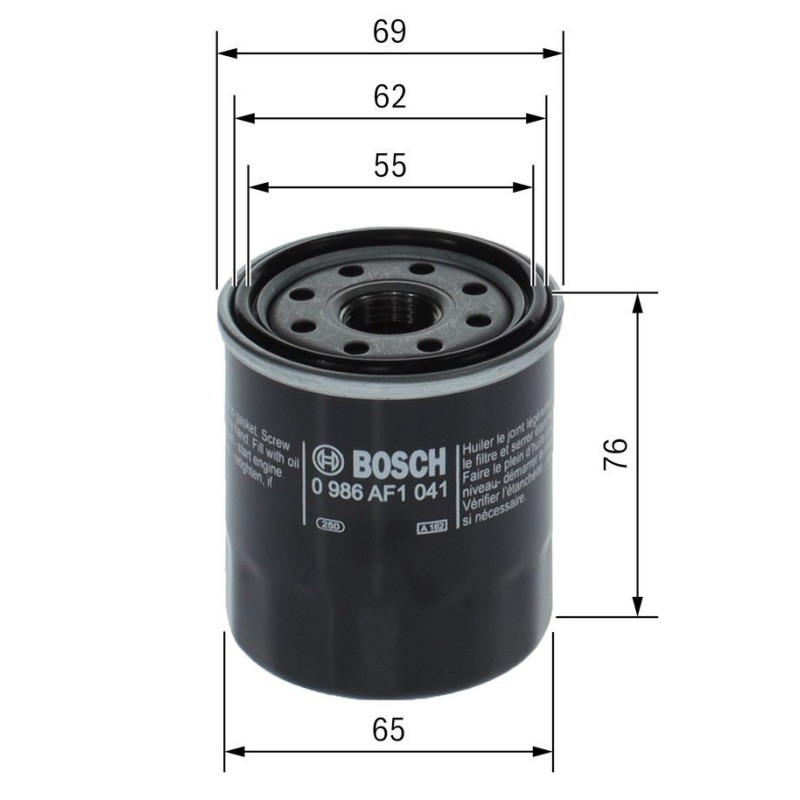 Filtro Aceite BOSCH PH4967 / TOYOTA COROLLA 09-10 / SUSUKI GRAN VITARA 09-10 /BOSCH-