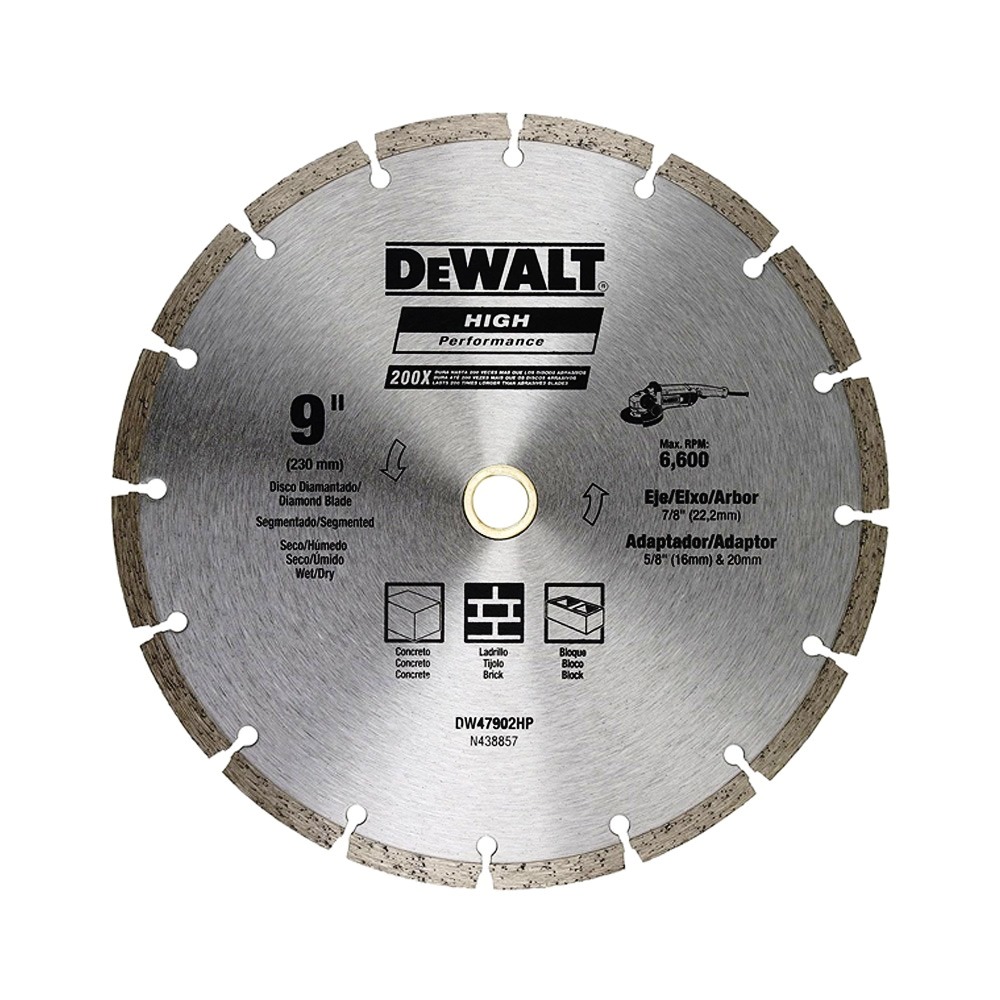 Disco de diamante 9&quot; DEWALT Materiales de Contruccion / DEWALT-Tabla-1