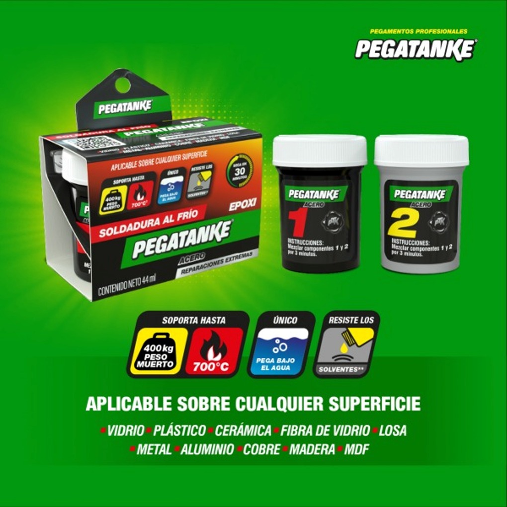 Pegamento Epoxico Transparente 32 ml / Pega Bajo Agua PEGATANKE / DEWALT-