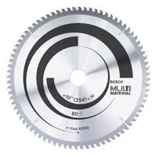 Disco Sierra Circular 9 1/4 " 80 Dientes MULTI / Aluminio BOSCH / BOSCH-TABLA-6