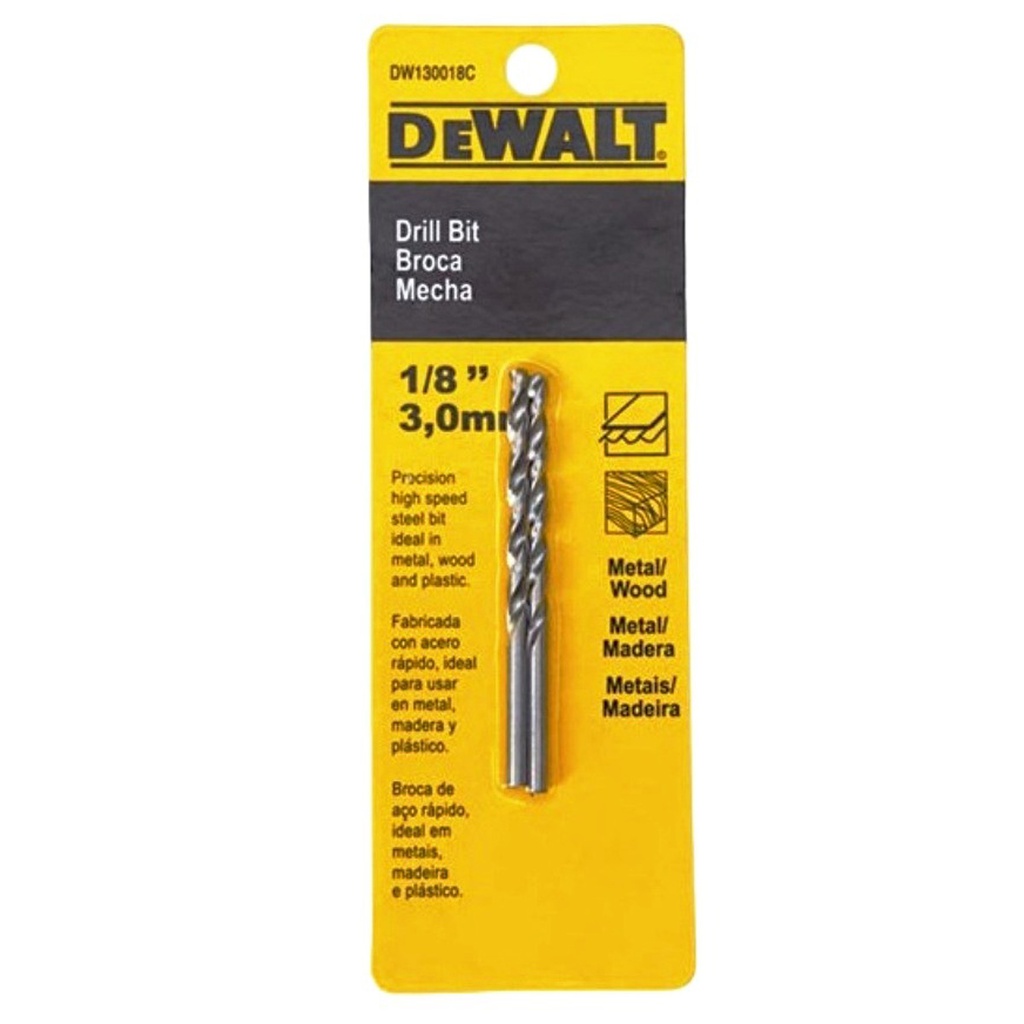 Broca Metal Madera HSS 1/8" DeWalt / DEWALT-