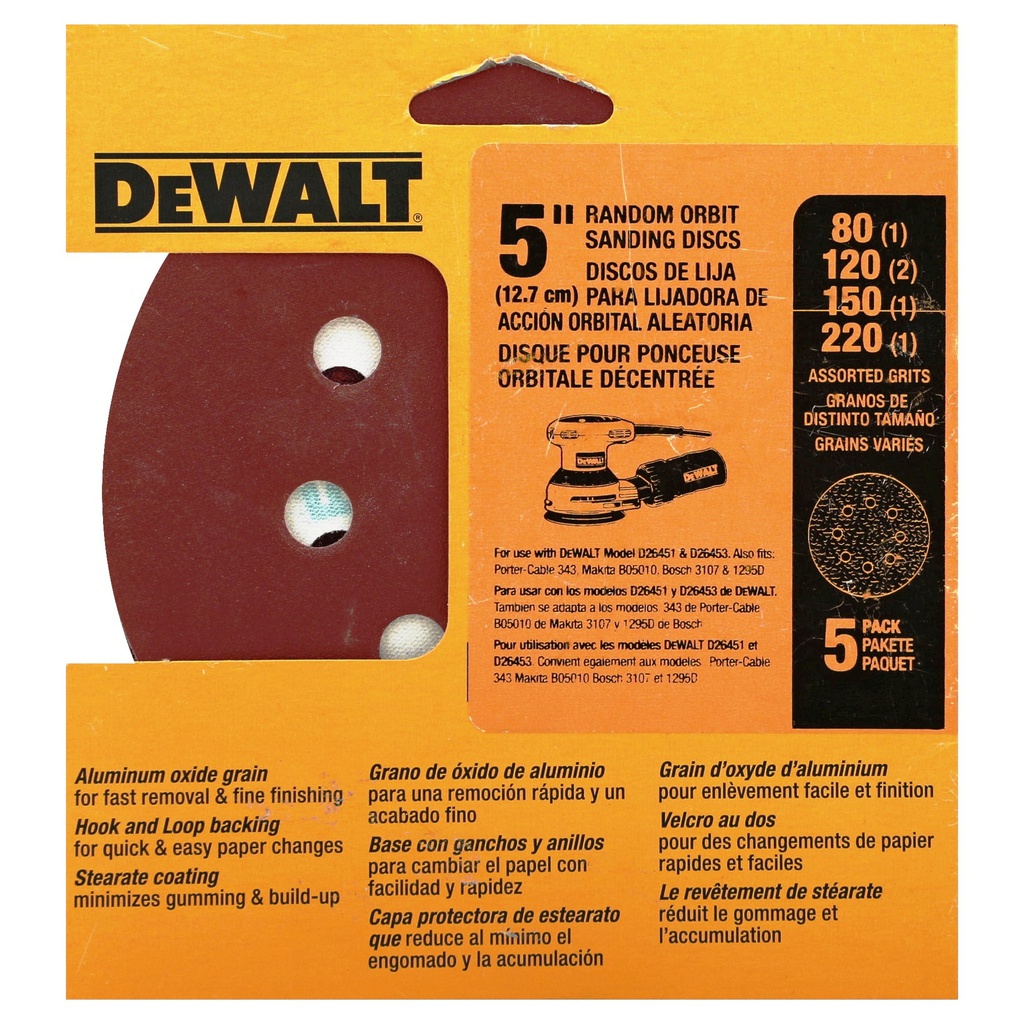Lija Circular Gex Top 5" 80,120,150,220 / DEWALT-6-C-4-A