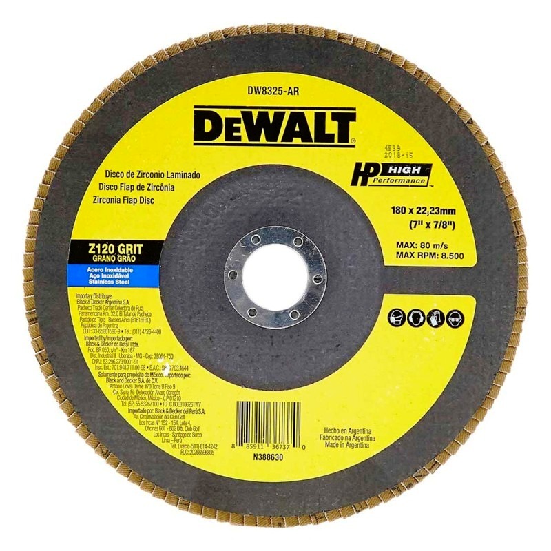 Disco Laminado 7&quot; G.120 DEWALT / DEWALT-TABLA-1