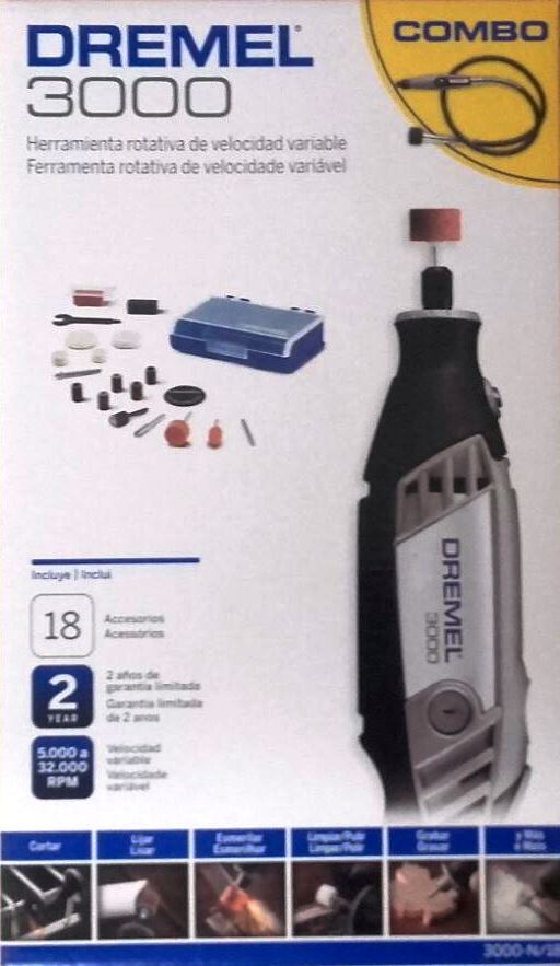 Moto Tool Dremel 3000 18 Accesorios / EJE FLEXIBLE / BOSCH-18-B-3