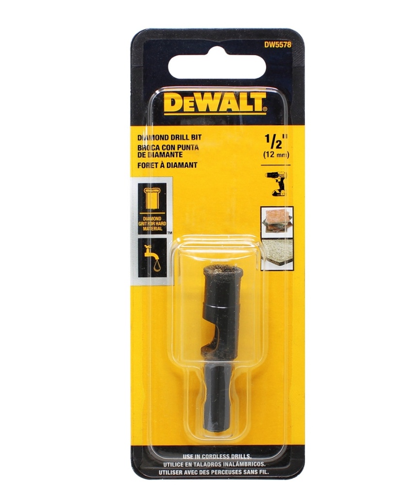 Broca Diamantada 1/2" / PORCELANA Y CERAMICA / DEWALT-5-D-2-F-3