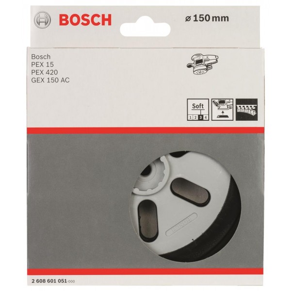 Plato Lijadora GEX 125-150 AVE BOSCH / 6" Velcro 6 Hoyos / SUAVE / BOSCH- Tabla-5