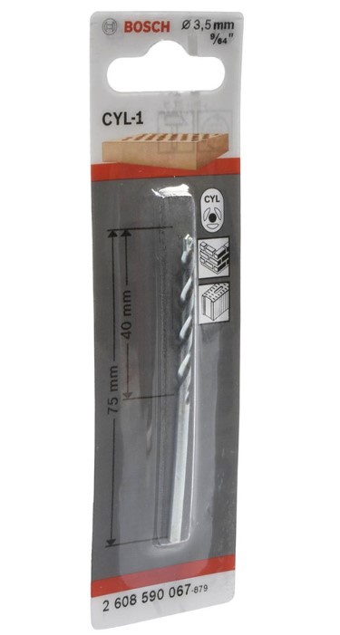 Broca Concreto BOSCH CYL- 3.5 MM - 9/64  BLISTER / BOSCH-