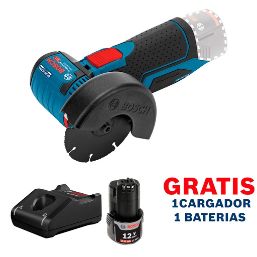 [19F2] Amoladora 3" GWS 12V-76 M5 / BARETOOL / GRATIS 1-BATERIA + 1-CARGADOR / BOSCH-7-E-3