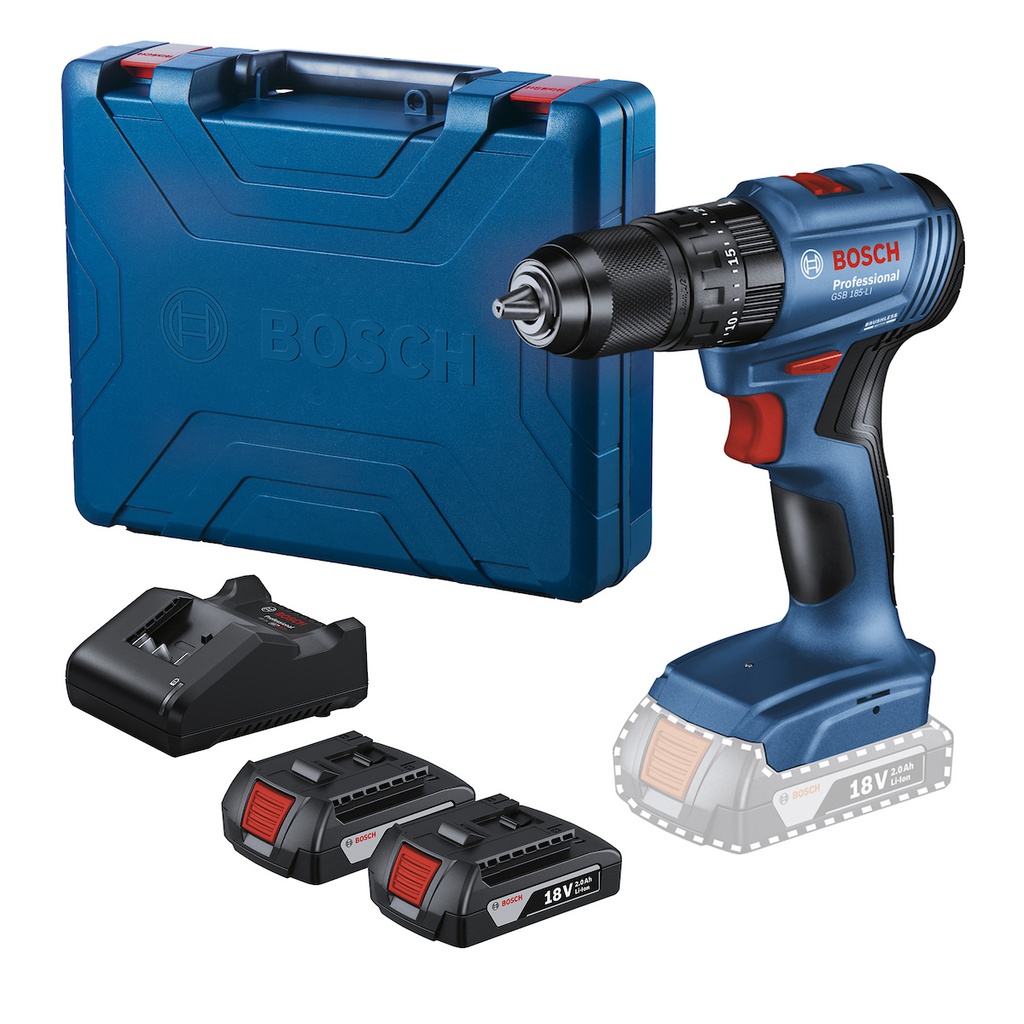 Taladro inalambrico 18V BOSCH GSB 185-LI + PERCUCION / BOSCH-12-D-1