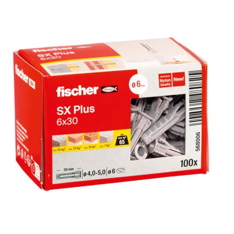 Tarugo FISCHER SX6 / CAJA 100 Unidades / BOSCH-10-C-1