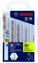 Juego de 9 Brocas 3/32&quot; a 1/4&quot; / TITANIO / Vastago HEXAGONAL / TI5IM / BOSCH-TABLA-5