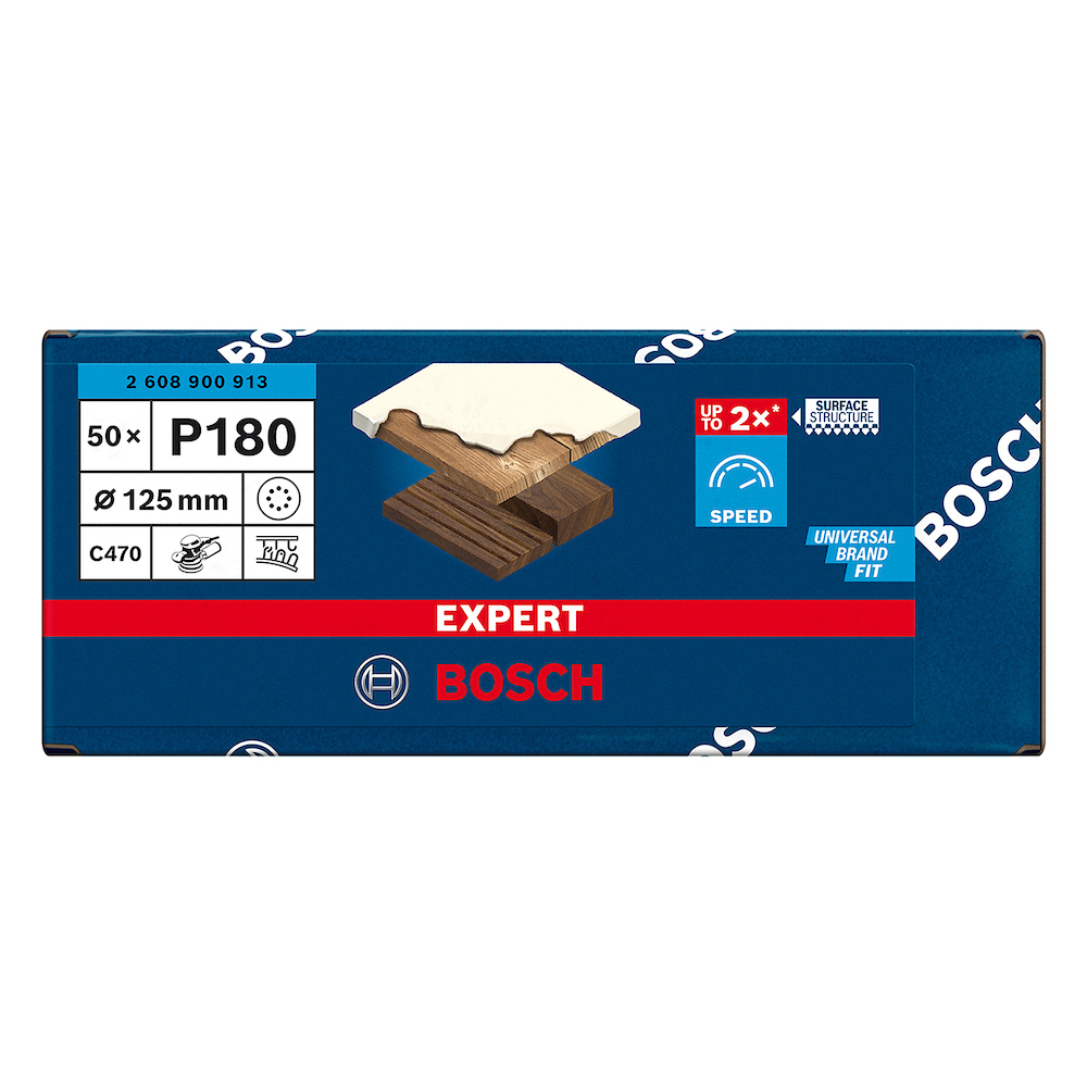 Lija Circular Gex Top BOSCH 5" G180 / 8 Hoyos / EXPERT / BOSCH-