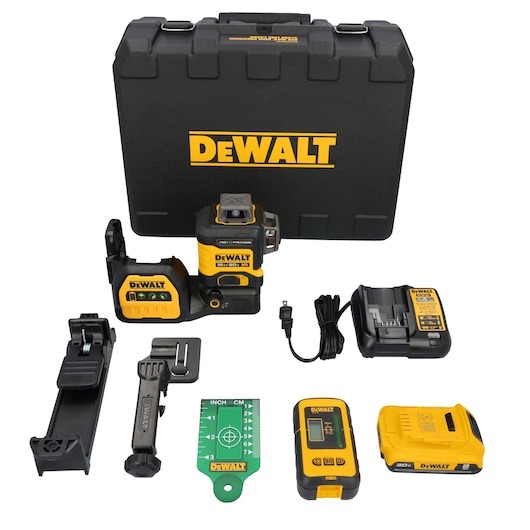 Nivel Laser Autonivelante 3 Lineas 360° Vertical horizontal / 12V-20V / LINEA VERDE / High Precision / + Receptor / DEWALT-6-A-3-A-1/VENTANA 3