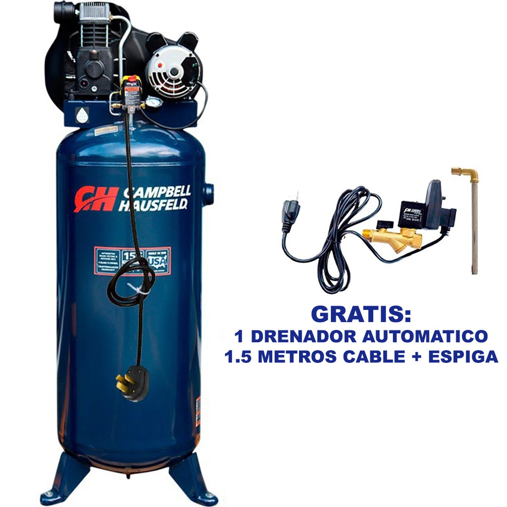 Compresor 3.7 HP 60 Gal CAMPBELL HAUSFELD C6037 / AZUL / BOSCH-