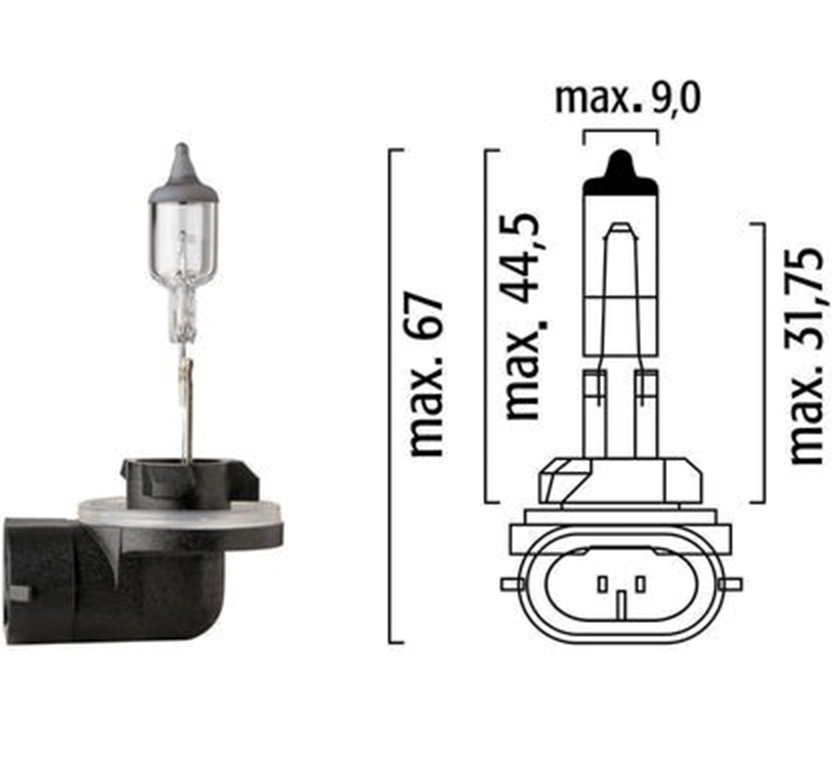 Bombilla FLOSSER H27W/2 / PGJ13 / 12V / 27 W / H19 / BOSCH-PISO-1