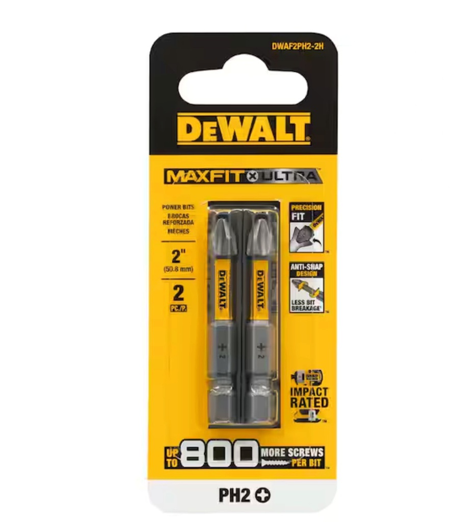 Punta No 2 Phillips de 2" DeWalt / KIT 2 PUNTAS / MAXFIT ULTRA / DEWALT-5-B-2-B-2