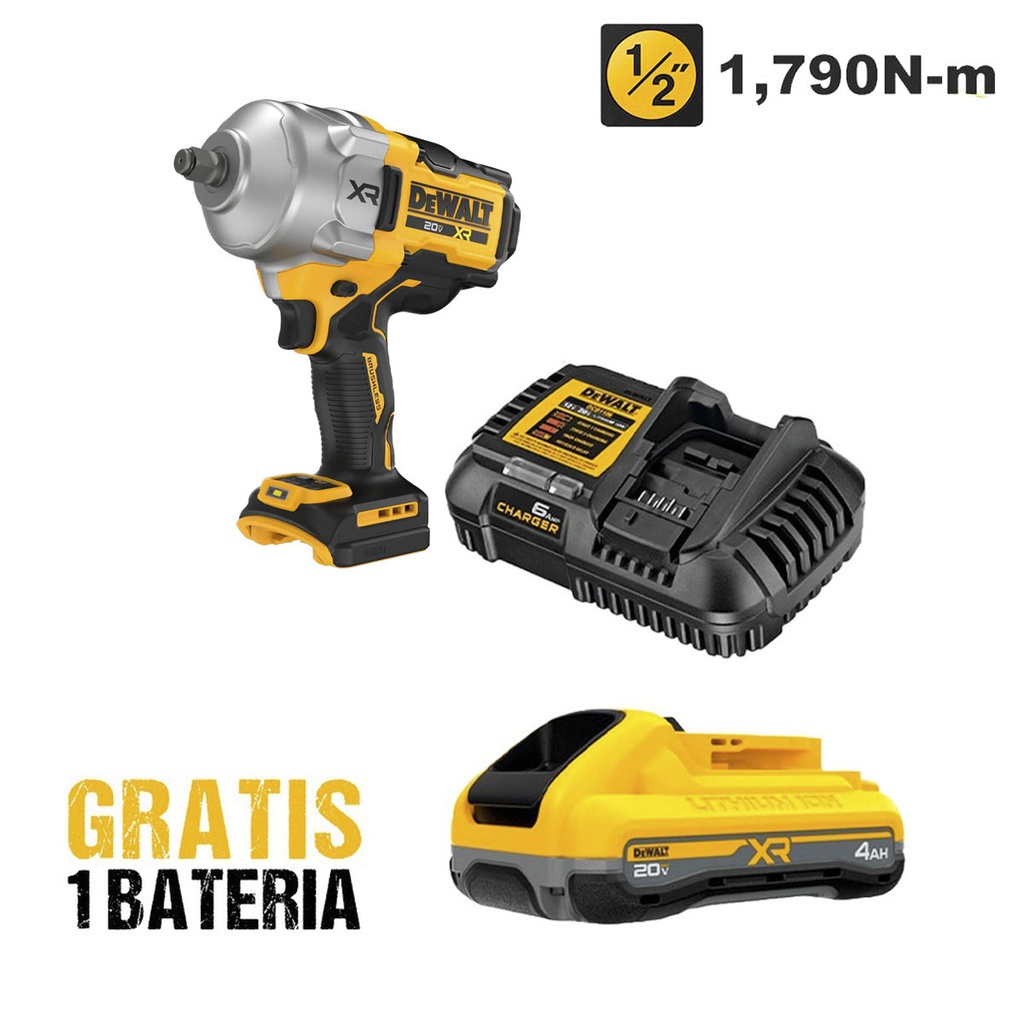 Pistola de Impacto 1/2" DCF961B-OF / 1,790 Nm / BARETOOL / GRATIS DCB2104 / DEWALT- PISO 2