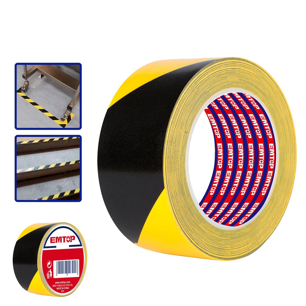 Cinta Segurida Amarillo con Negro 50 mm X 30 Metros  / EMTOP / DEWALT-5-E-3