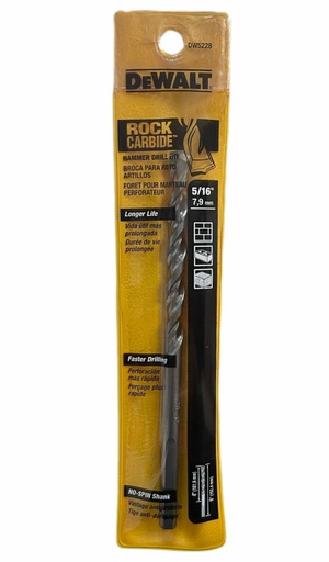 [DW5228] Broca Concreto DeWalt Rock CARBIDE 5/16" x 6" / DEWALT-Tabla-4