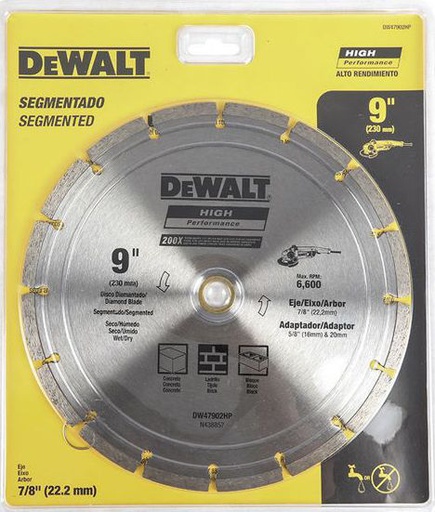 [DW47902HP] Disco de diamante 9" DEWALT Materiales de Contruccion / DEWALT-Tabla-1