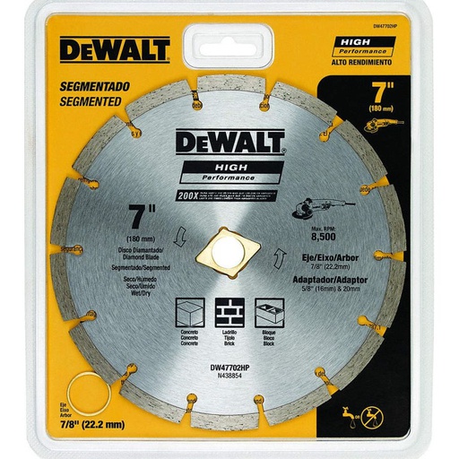 [DW47702HP] Disco de diamante 7" ECO DEWALT / DEWALT-Tabla-1