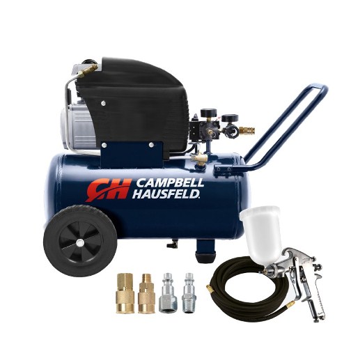 [DC240100DI] Compresor 2 HP 6 Gal CAMPBELL HAUSFELD 125 PSI / AZUL / PISTOLA, MANGERA / DEWALT-