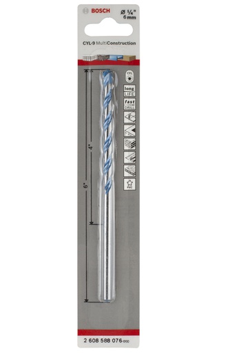 [2608588076] Broca MultiConstruccion 1/4 x 6" BOSCH / BOSCH-