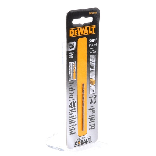[DWA1205] Broca Metal Madera Cobalto 5/64" DeWalt / DEWALT-5-B-3-A-2