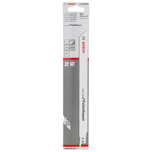 [2608658030] Sierra / 'Cuchilla Sable BOSCH 9" S1122VFR PALLET / ALTO RENDIMIENTO / BOSCH-