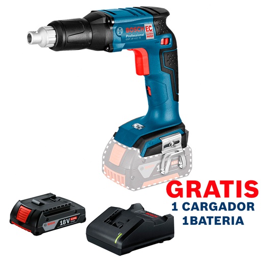 [19C8] Atornilladora GSR 18V-EC TE  Tabla Yeso / BARETOOL / GRATIS 1-BATERIA + 1-CARGADOR / BOSCH-9-C-1