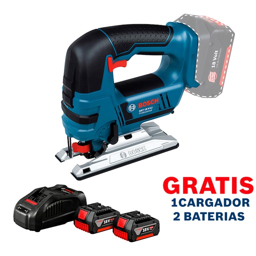 [158J] Sierra Caladora GST 18 V-LI / BARETOOL / GRATIS 2-BATERIA + 1-CARGADOR / BOSCH-14-B-1-A