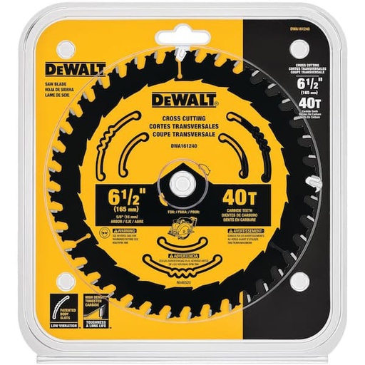 [DWA161240] Disco Sierra Circular 6 1/2" 40D DEWALT Corte Fino / DEWALT-Tabla-1