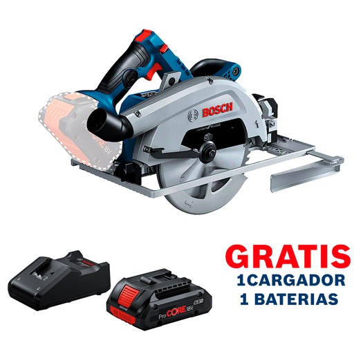 [16B5] Sierra Circular 7 1/4" / 18V / GKS 18V-68 GC / BITURBO / BARETOOL / GRATIS 1-BATERIA + 1-CARGADOR / BOSCH-8-A-1-B-1
