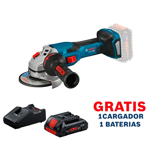 [19H6] Amoladora 5" GWS 18V-15 C / BITURBO / BARETOOL / GRATIS 1-BATERIA + 1-CARGADOR / BOSCH-6-E-1