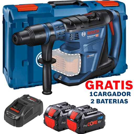 [1917-180] Martillo Perforador 7 KG GBH 18V-40 C BITURBO 9.0 JOULES / BARETOOL / GRATIS 2-BATERIA + 1-CARGADOR / BOSCH-