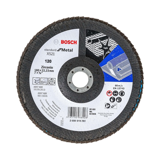 [2608619295] Disco Laminado 7&quot; G.120 / STANDARD-FB / INOX-METAL / BOSCH-