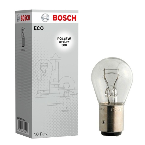 [1987302814] Bombilla Auxiliar BOSCH ( 2 Contactos ) P21/5W / 12V 21/5W / BAY15d /= 7528 / BOSCH-11-C-1