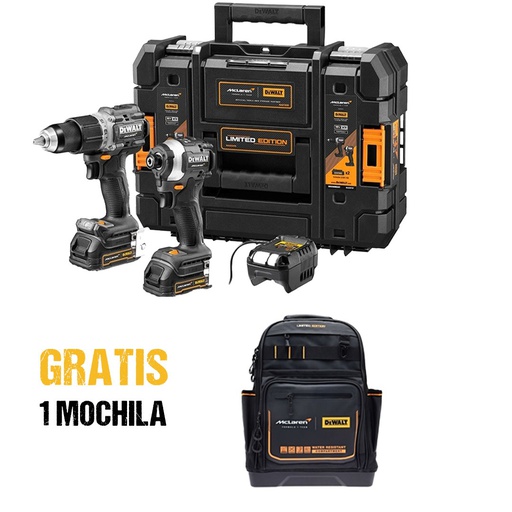 [DCK200ME2GT] Combo Taladro DCK200ME2GT / DCD85M+DCF85M / 2 Bateria 1 Cargador / 20 Voltios / MCLAREN / DEWALT-6-B-3-A/VENTANA 3