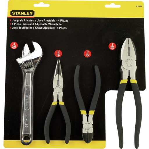 [91-526LA] Kit Alicate Electricista 8" Y Corta Alambres 6"  Pinza Punta Largar 6" STANLEY / DEWALT-TABLA-3