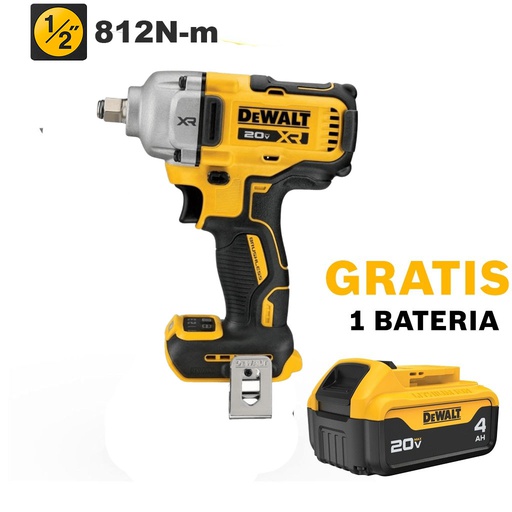[DCF891B-OF1] Pistola de Impacto 1/2" DCF891B / 812 Nm / BARETOOL / GRATIS DCB204 / DEWALT-(B2)-PISO-2/1-C-3-C
