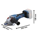Amoladora 4 1/2&quot;  GWS 18V-15 P / BITURBO / BARETOOL / BOSCH-