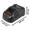 Cargador Bateria BOSCH 18V  LITHIUM-IO / 8 Amp HORA / GAL 1880 / BOSCH-5-C-2-C