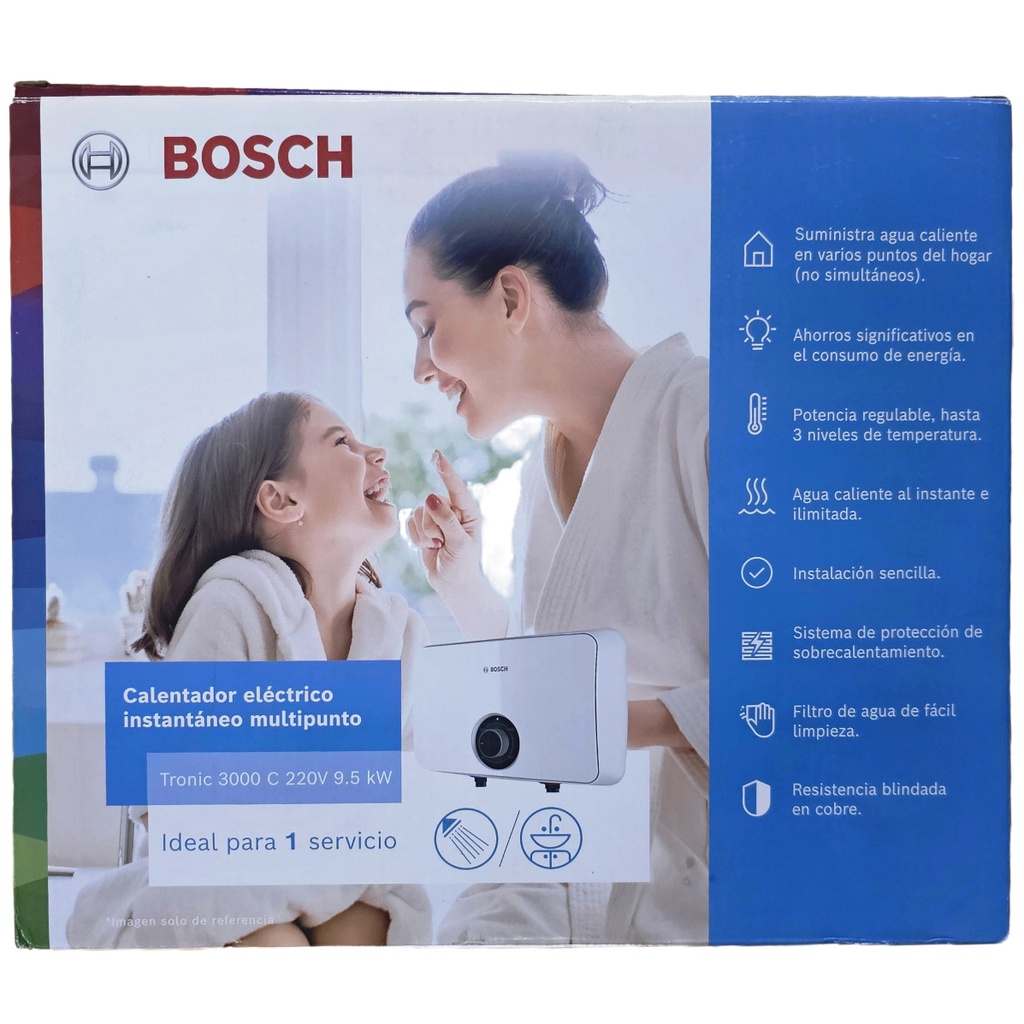 Calentador BOSCH / ELECTRICO DE PASO / TRONIC 3000 Pro / 220V / 9.5 kW /  1 Servicio / ANALOGO / BOSCH-