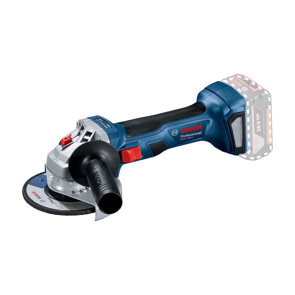 Amoladora 4 1/2&quot; GWS 180-LI / 2- Baterias 4 Amp / 1- Cargador / 1- Maleta Lona / BOSCH-