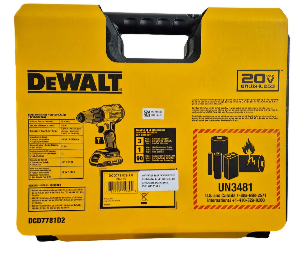 Taladro inalambrico 20 V DEWALT Lithium / Sin Carbones / Percucion / DEWALT-7-C-1-A