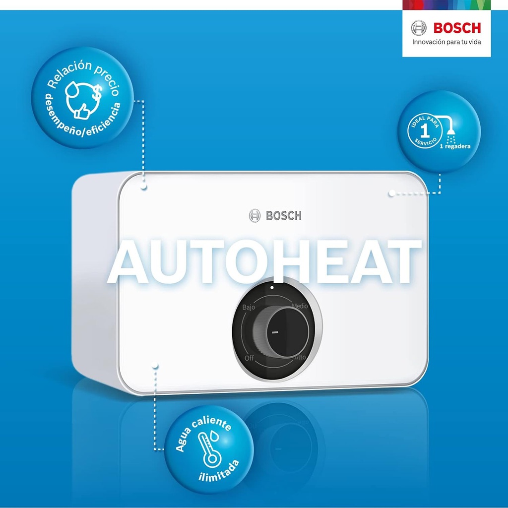 Calentador BOSCH / ELECTRICO DE PASO / TRONIC 3000 Pro / 220V / 9.5 kW /  1 Servicio / ANALOGO / BOSCH-