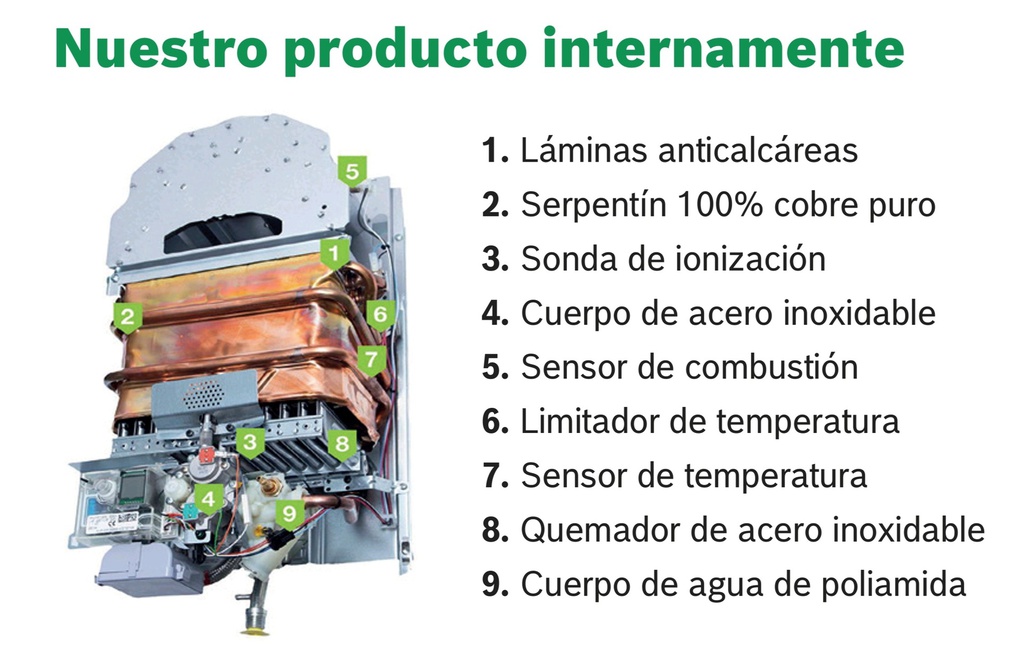 Calentador BOSCH 18 lts/min / A GAS  / BOSCH-16-A