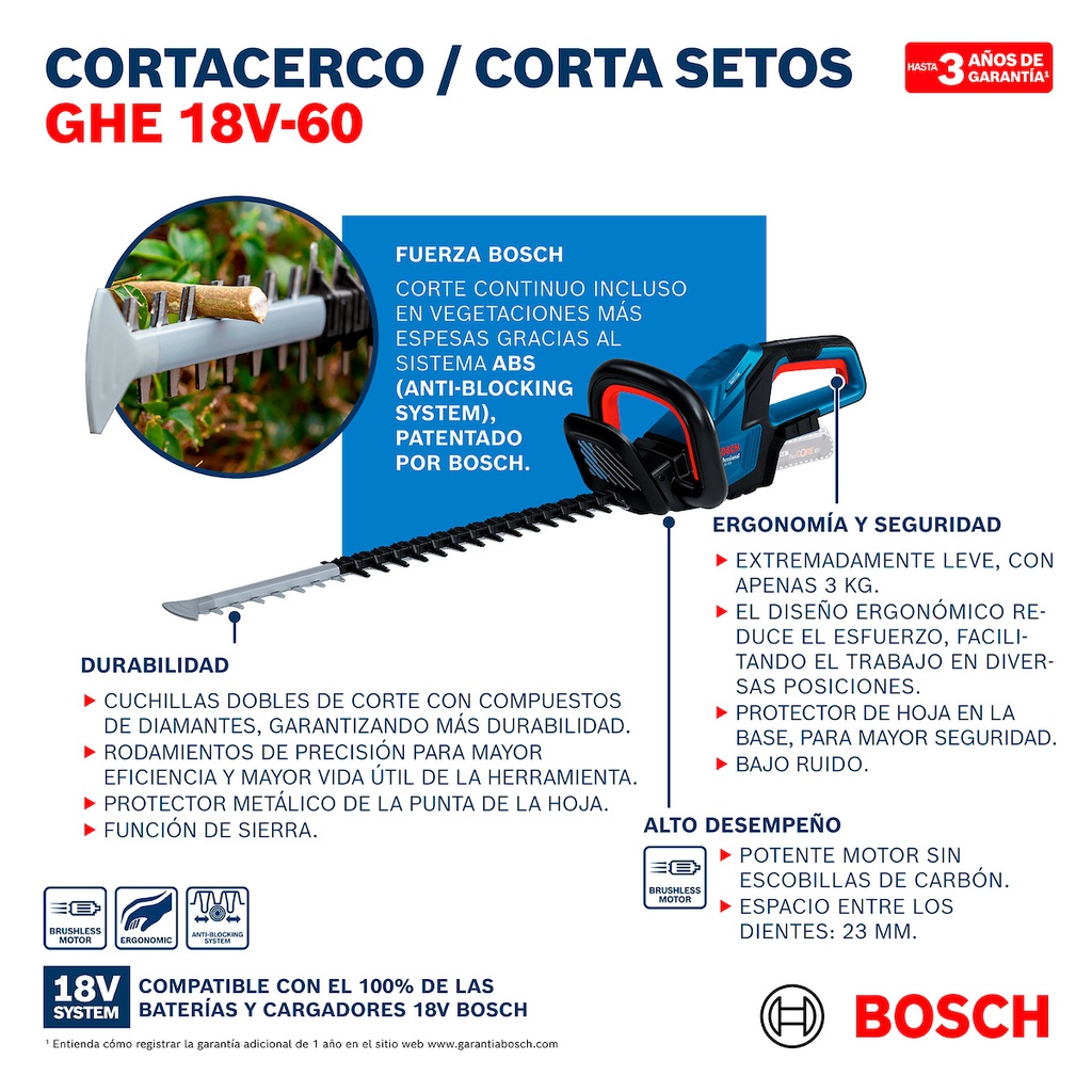 CORTASETOS 24&quot; BOSCH 18Voltios GHE 18V-60 / BOSCH-