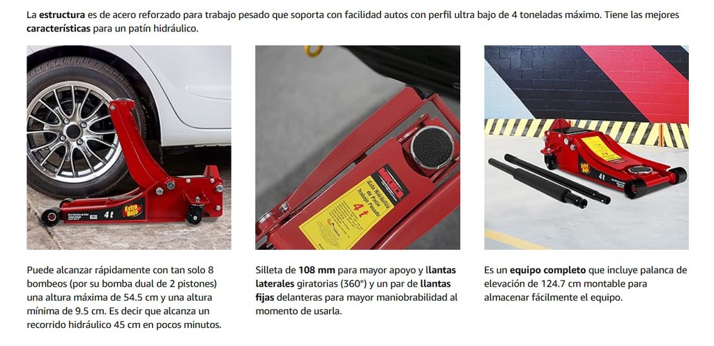 Lagarto Hidraulico Reforzado 4 Toneladas / Levante Rapido ( Triket )/ BOSCH-