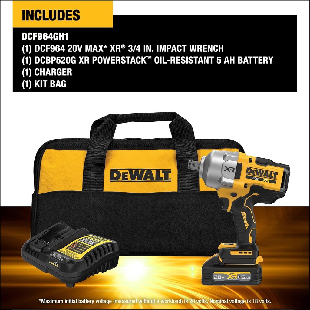 Pistola de Impacto 1/2" DCF961GP1 / 1- BATERIA  5 Ah / DEWALT-6-D-1-D